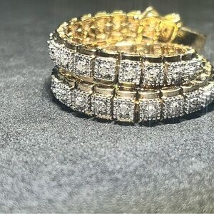 Vintage diamond gold over silver 925 tennis bracelet
